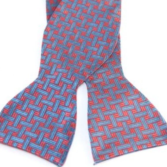 NEW Lanae Joy Silk Adjustable Bow Tie Bowtie / Blue Pink / Privat… - Picture 2 of 4